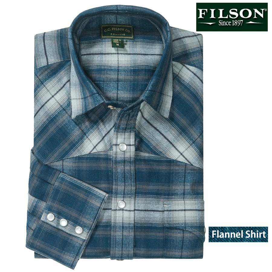 画像1: フィルソン フランネル ウエスタンシャツ（ブルーマルチ・長袖 ）/Filson Flannel Western Shirt(Blue Multi) (1)
