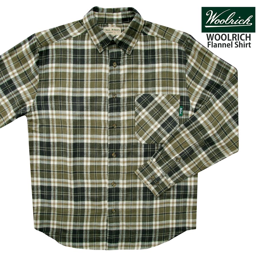 画像1: ウールリッチ フランネル シャツ グリーン（長袖）/Woolrich Long Sleeve Flannel Shirt(Green) (1)