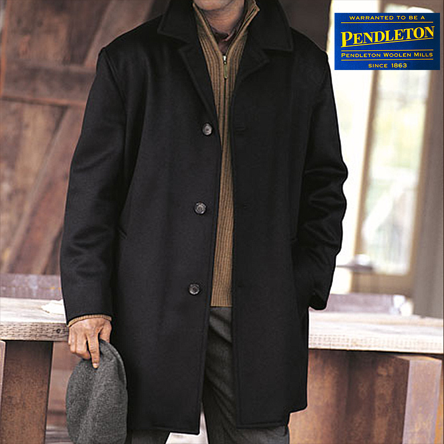 画像1: ペンドルトン バージンウール カシミア コート（ブラック）M/Pendleton Wool Cashmere Coat(Black) (1)