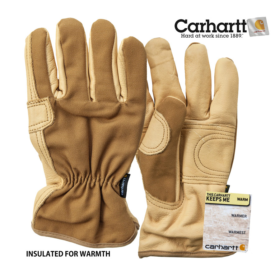画像1: カーハート コットンダック&レザー オールアラウンド グローブ（ブラウン）/Carhartt Gloves(Brown) (1)