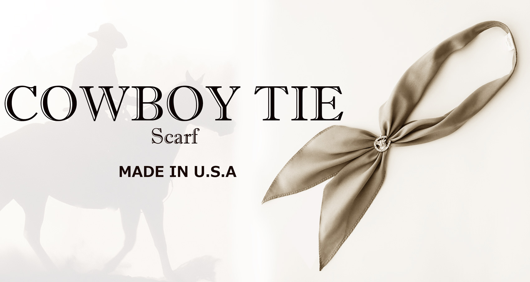 アメリカンカウボーイタイ ウエスタン ネックスカーフ（ブラック）/Cowboy Tie/Western Neck Scarf(Black) スカーフ ・ワイルドラグ・スカーフスライド