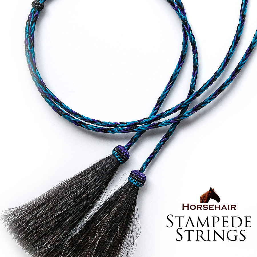 画像1: ホースヘアー 馬毛 スタンピード ストリングス ブルー（ハット用あごひも）/Horse Hair Stampede Strings (1)