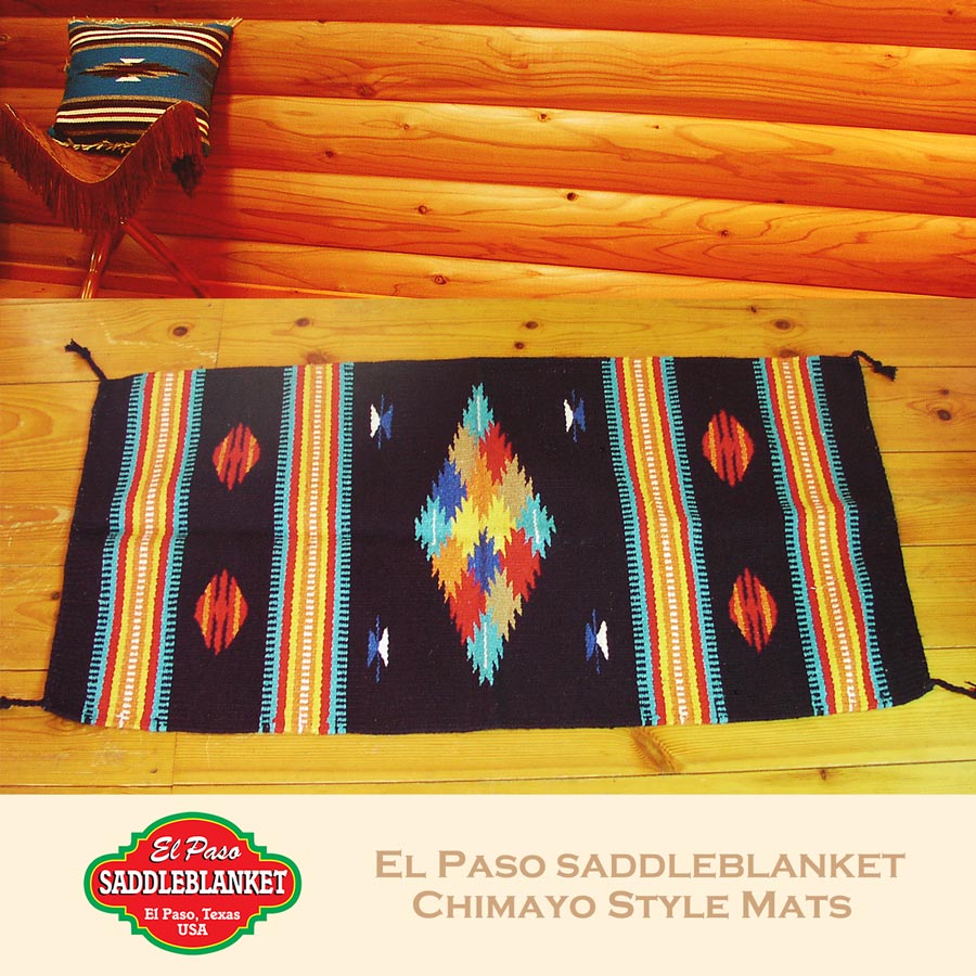 エルパソサドルブランケット サンタフェ ラグマット（約50cmx100cm）/El Paso Saddleblanket Santa Fe Style  Mats ブランケットホーム