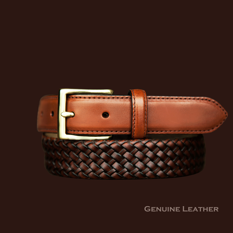 アメリカ 輸入 メンズ レザー ベルト（ダークブラウン）34/Genuine Leather Belt (Dark Brown) レザーベルト・バックル