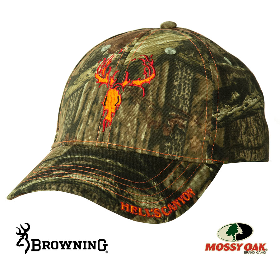 画像1: ブラウニング モッシーオーク ブレイク アップ カントリー バーニング スカル カモ キャップ/Browning MOSSY OAK Break Up Country Burning Skull Logo Camo Cap (1)
