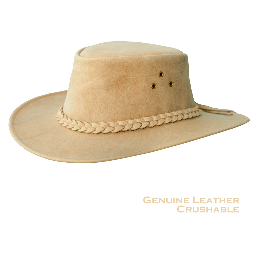 画像1: レザーバンド クラッシャブル レザー ハット（クリーム）ハットサイズ 57cm/Crushable Leather Hat(Cream) (1)