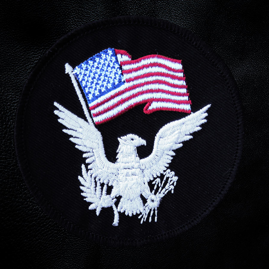 アメリカ国旗W140 ブラックシール 2枚セット