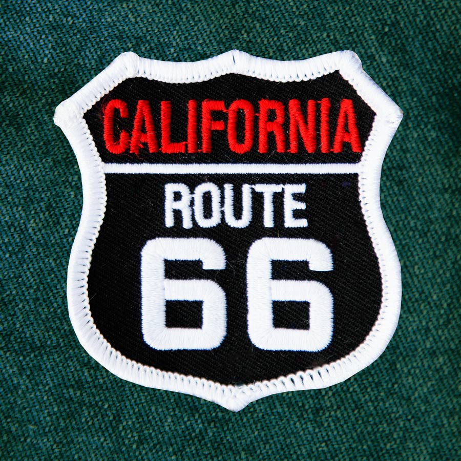 ワッペン ルート66 カリフォルニア ブラック・シルバー/Patch Route 66 California ピンバッジ・ワッペン ・ステッカー・マグネット