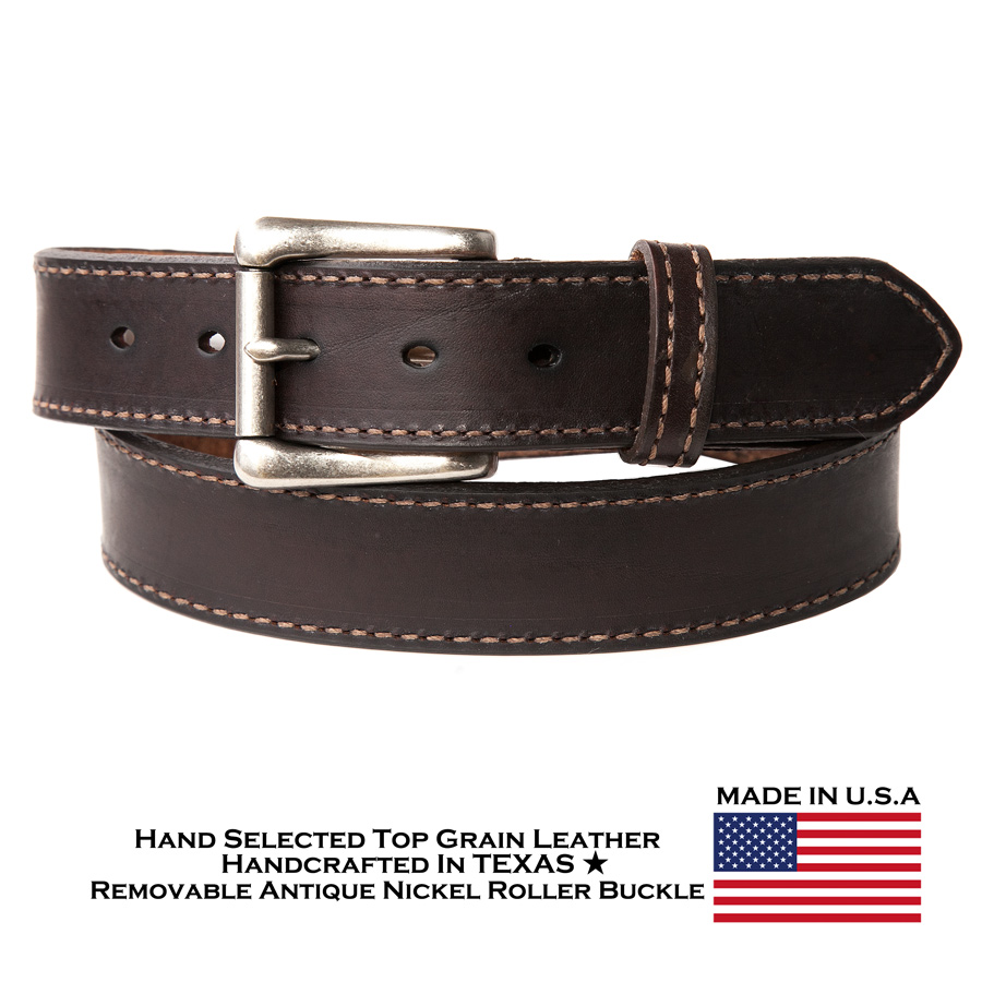 画像1: ウエスタン レザーベルト（4.3mm・ブラウン） /1 1/2" Genuine Leather Belt(Chocolate) (1)
