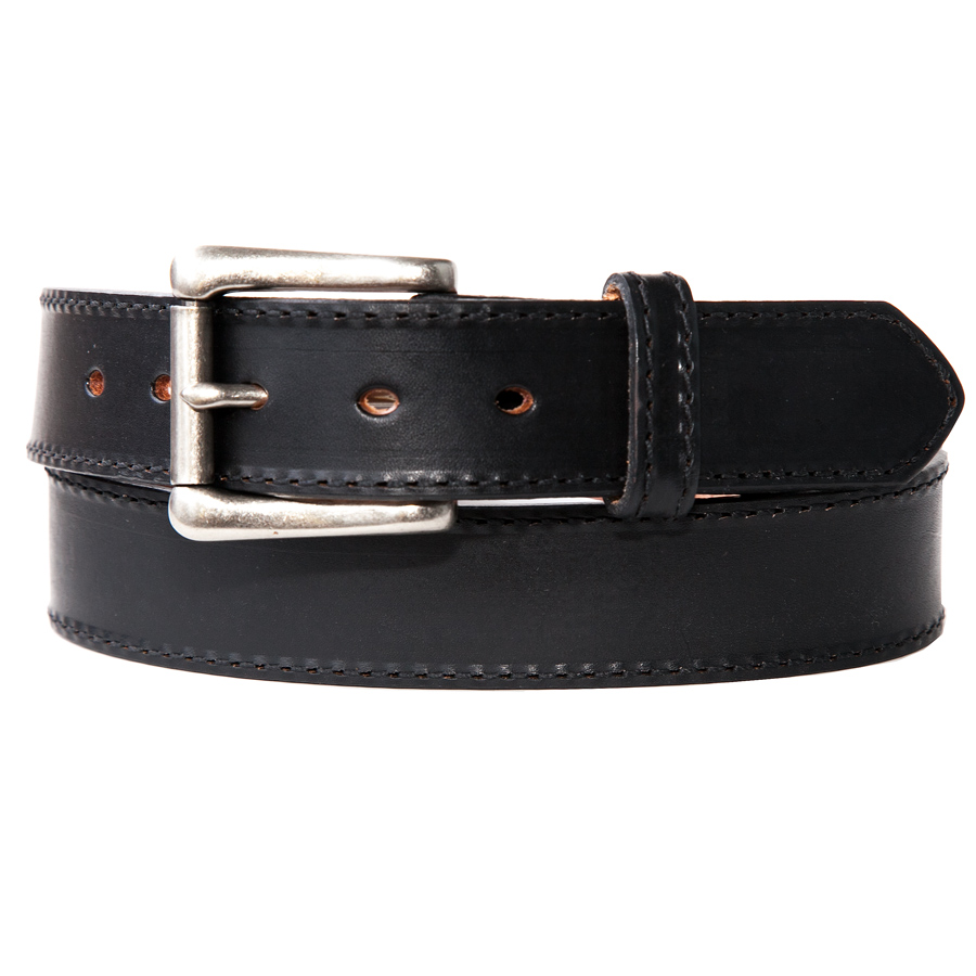 画像1: ウエスタン レザーベルト（4.3mm・ブラック） /1 1/2" Genuine Leather Belt(Black) (1)