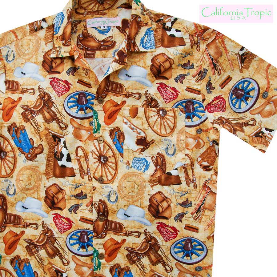 画像1: カリフォルニア トロピック USA キャンプシャツ（ウエスタン）/California Tropic Camp Shirt (1)