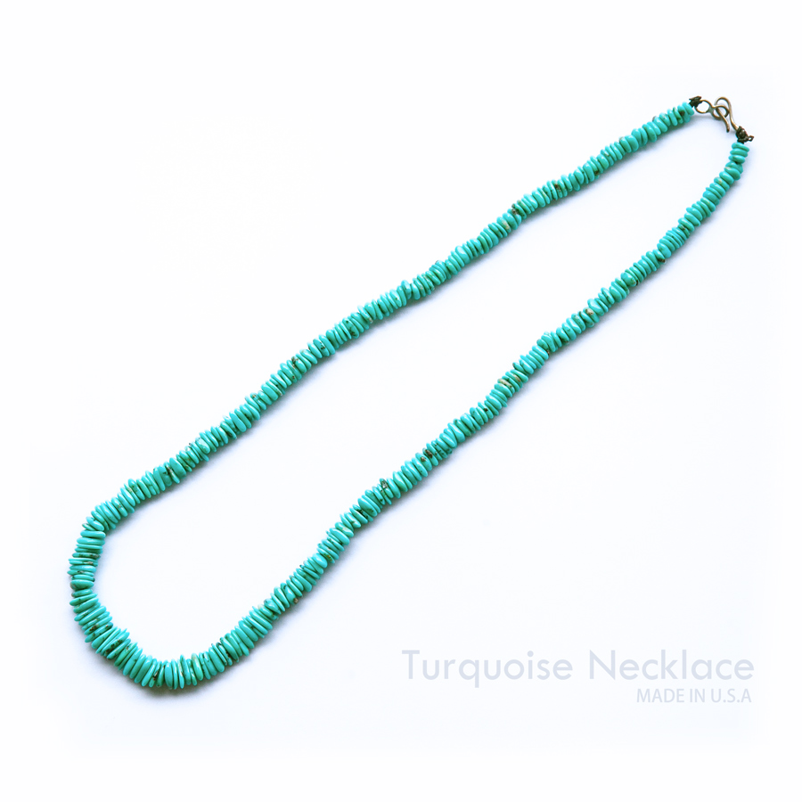 ナバホ族 ターコイズ ビーズ ネックレス（48cm）/Navajo Turquoise Beads Necklace  ペンダント・ネックレス・ブローチ・ターコイズ石・ジュエリーパーツ