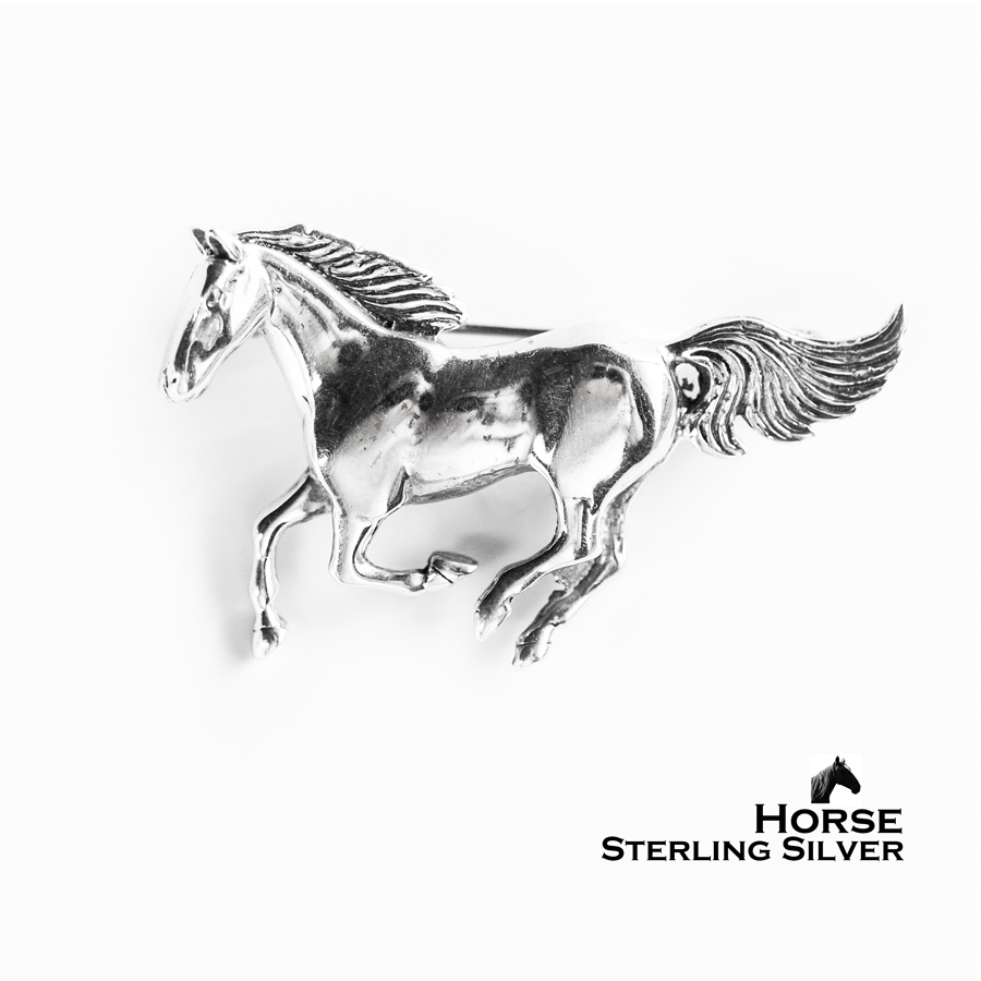 スターリングシルバー ホース 馬 ブローチ/Sterling Silver Horse