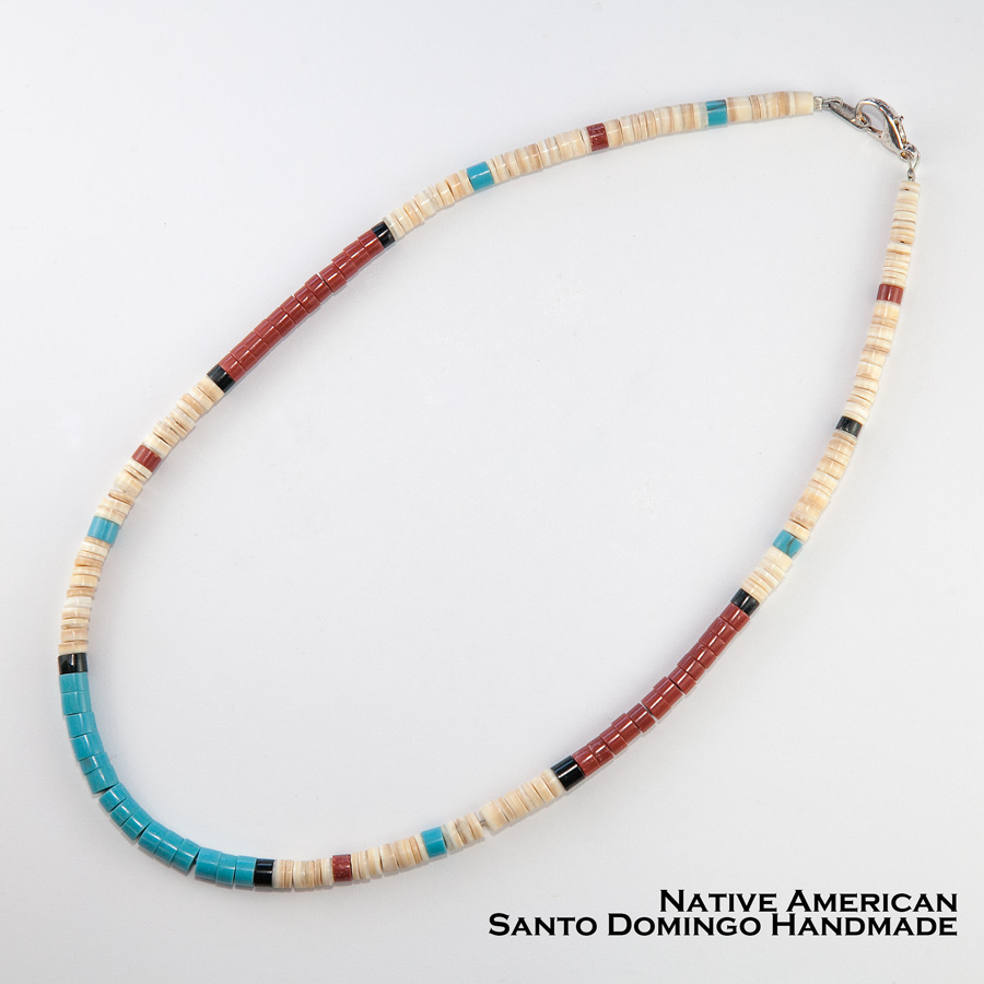 アメリカ インディアン サントドミンゴ族 ビーズネックレス/Native American Santo Domingo Necklace