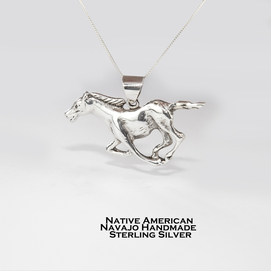 画像1: ホース 馬 ネイティブアメリカン ナバホ族 スターリングシルバー ペンダント/Native American Navajo Sterling Silver Horse Pendant (1)