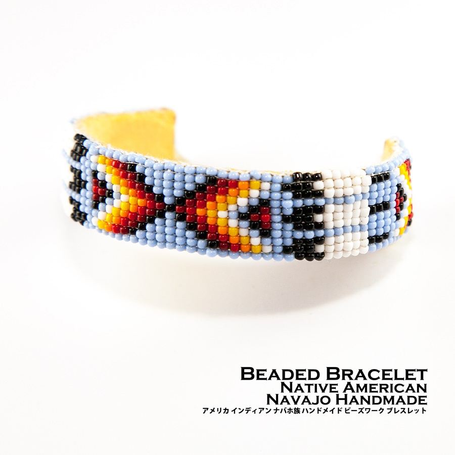 ナバホ ビーズ ブレスレット ビーズワーク バングル・ ハンドメイド インディアンジュエリー/Native American Navajo  Beaded Bracelet ブレスレット・マネークリップ・リング・ライター