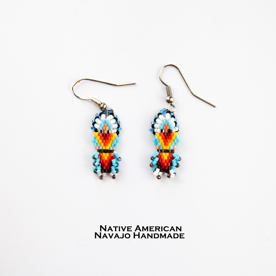 ナバホ族 ビーズワーク ピアス インディアン/Native American Navajo Beaded Earrings Indian