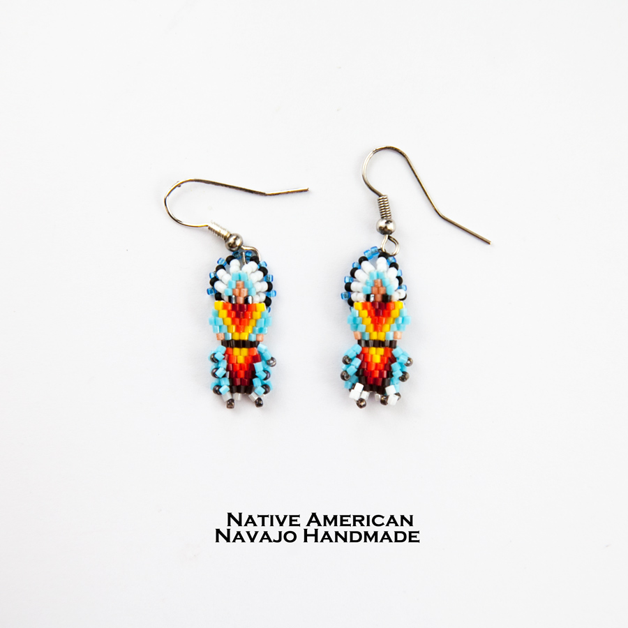 ナバホ族 ビーズワーク ピアス インディアン/Native American Navajo