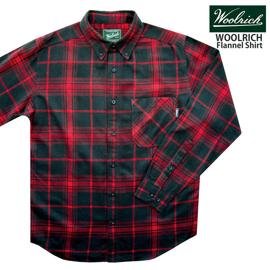 画像1: ウールリッチ フランネル シャツ レッド・グリーン（長袖）/Woolrich Long Sleeve Flannel Shirt(Red/Green) (1)