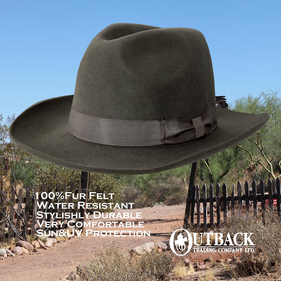 画像1: アウトバック トレーディング ファーフェルト ハット（ローデン）/Outback Trading Company Fur Felt Hat (Loden) (1)