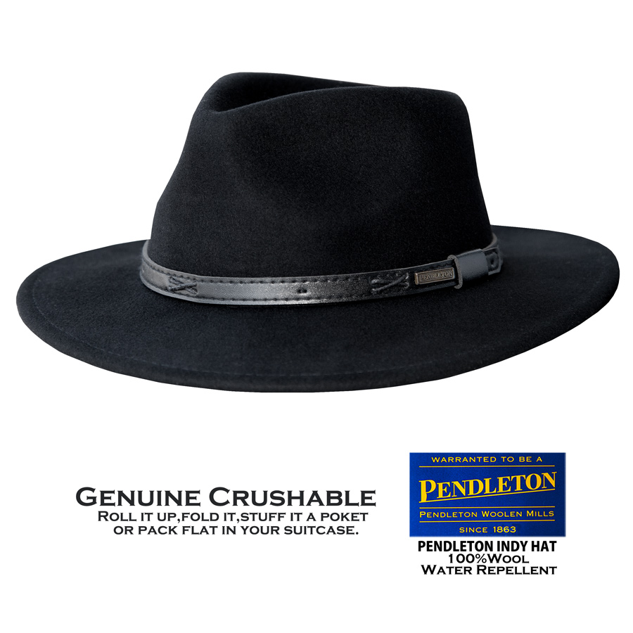 画像1: ペンドルトン インディ ハット（ブラック）大きいサイズもあり/Pendleton Indy Hat(Black) (1)