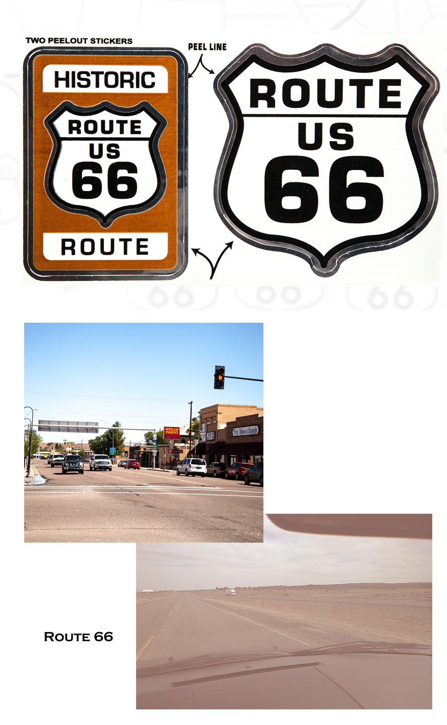 ルート66 ステッカー（2種セット）/Route 66 Stickers ピンバッジ・ワッペン・ステッカー・マグネット