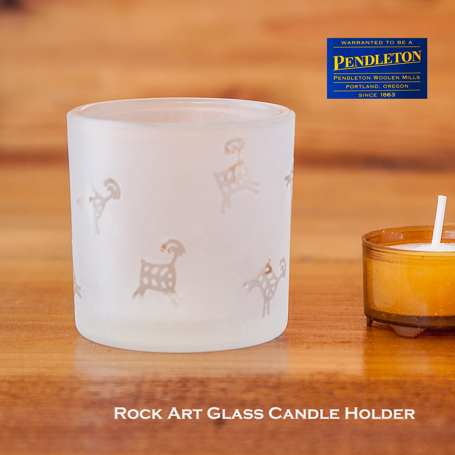 ペンドルトン ロックアート グラス キャンドル ホルダー/Pendleton Rock Art Glass Candle Holder ログホームデコ