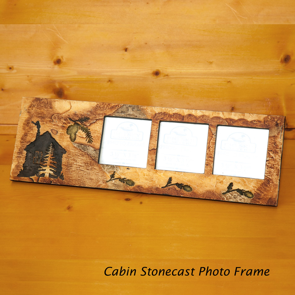 画像1: キャビン ストーンキャスト フォトフレーム（3フォト 写真立て・壁掛け）/Cabin Photo Frame (1)