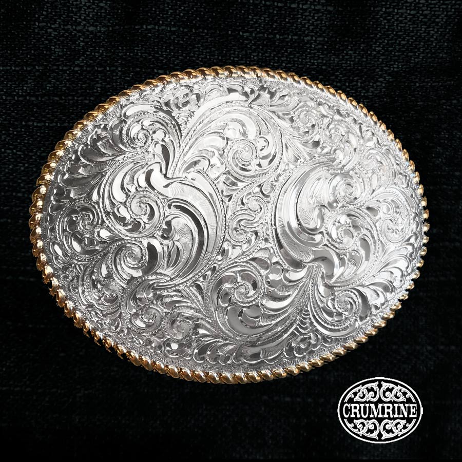 クラムライン ベルト バックル リーフ スクロール&ウエスタン ロープエッジ/Crumrine Belt Buckle Leaf Scroll/Rope Edge