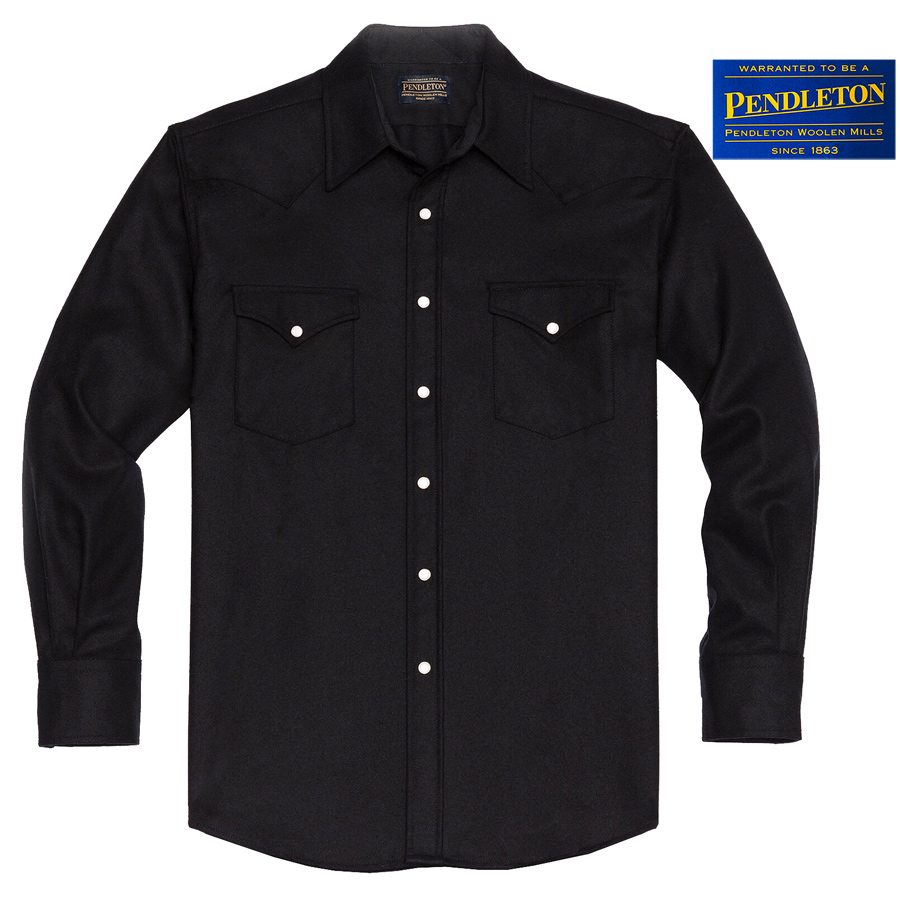 画像1: ペンドルトン ウエスタンシャツ ブラック無地/Pendleton Western Shirt(Black) (1)
