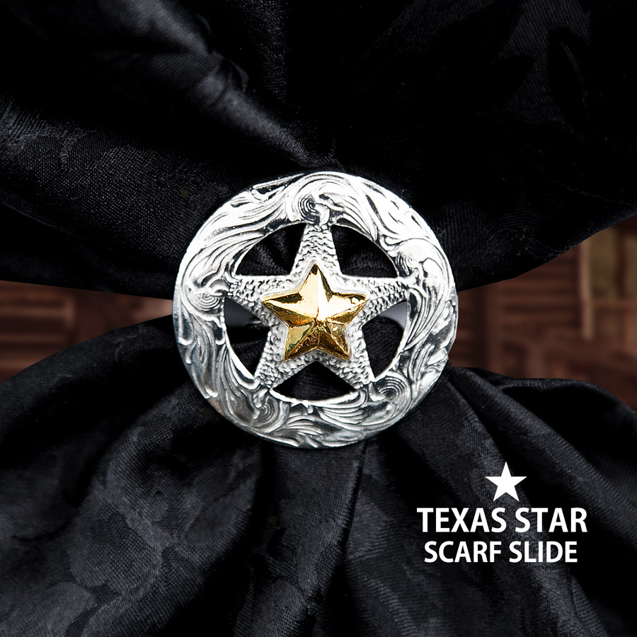 画像1: スカーフ スライド スカーフ留め 大判スカーフ ワイルドラグ用（テキサススター）/Scarf Slide Texas Star (1)