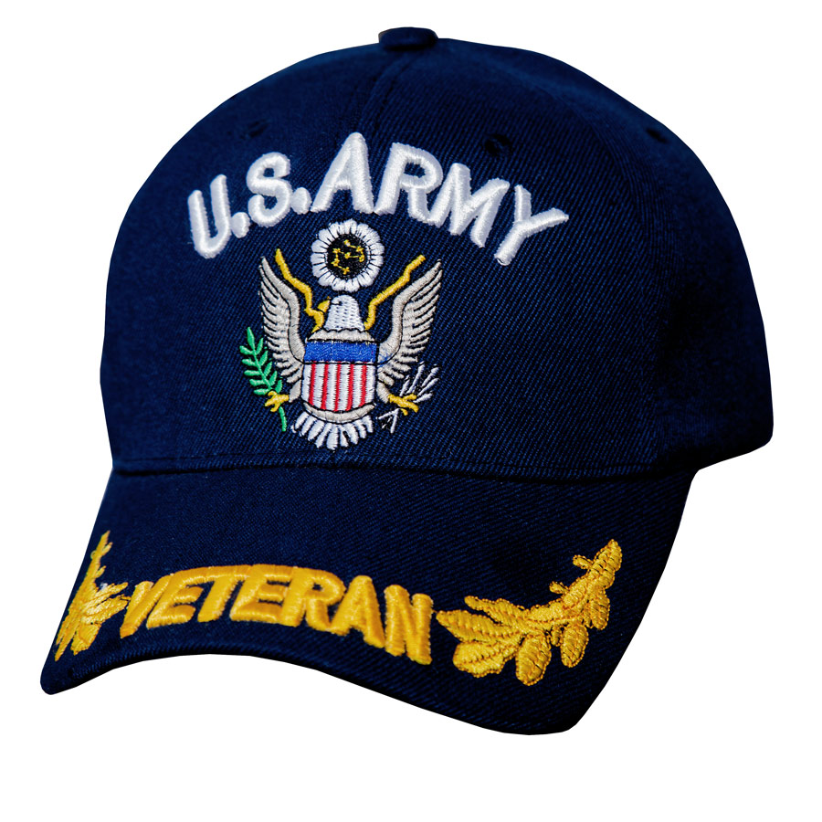 画像1: U.S.アーミー ベテラン 刺繍 キャップ（ネイビー）/U.S.ARMY VETERAN Embroidered Baseball Cap(Navy) (1)