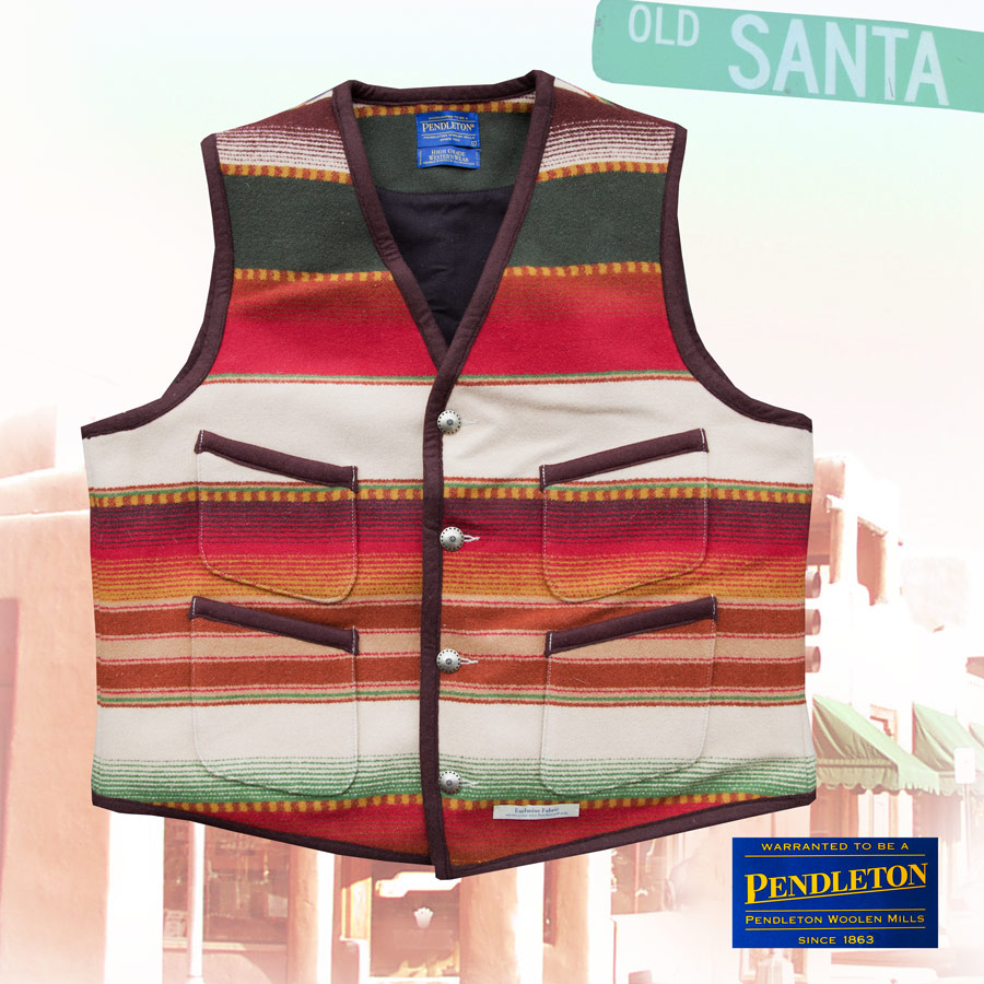 画像1: ペンドルトン サンタフェ ストライプ ベスト（タン）L（身幅約60cm）/Pendleton Santa Fe Stripe Vest (1)