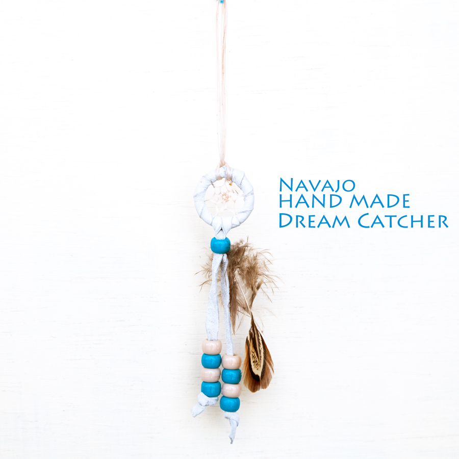 画像1: ドリームキャッチャー 直径2.6cmxH12cm-アメリカインディアン ナバホ族 ハンドメイド /Navajo Hand Made Dream Catcher (1)
