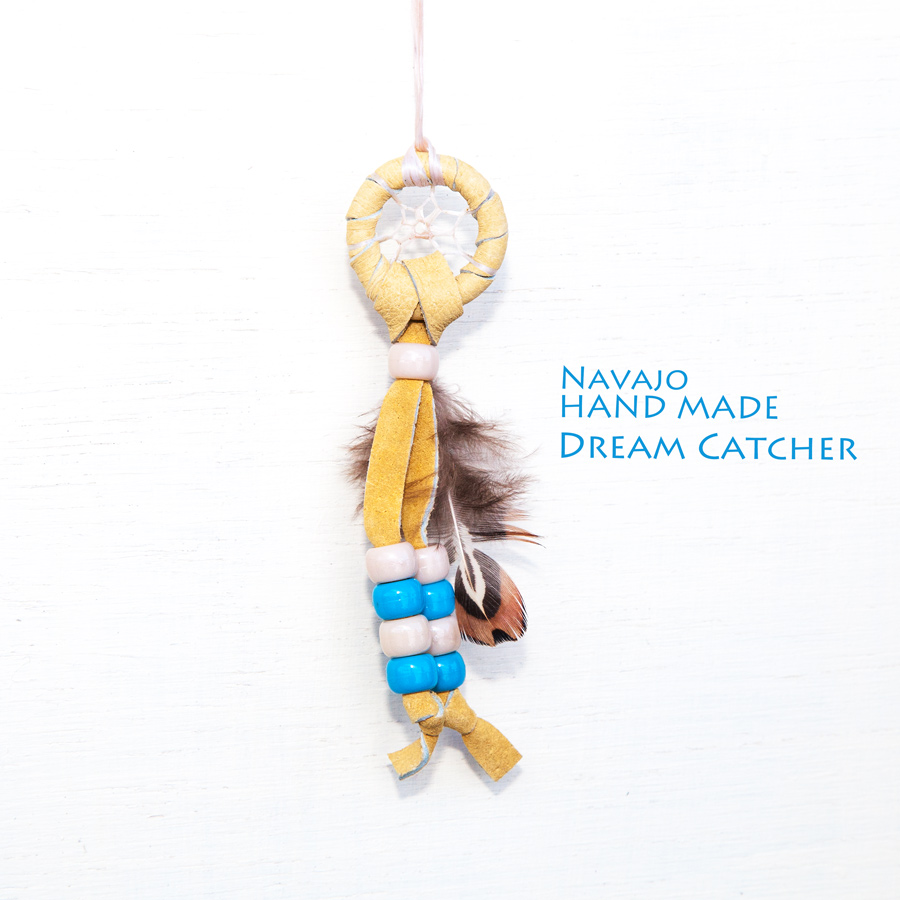 画像1: ドリームキャッチャー 直径2.6cmxH11cm-アメリカインディアン ナバホ族 ハンドメイド /Navajo Hand Made Dream Catcher (1)