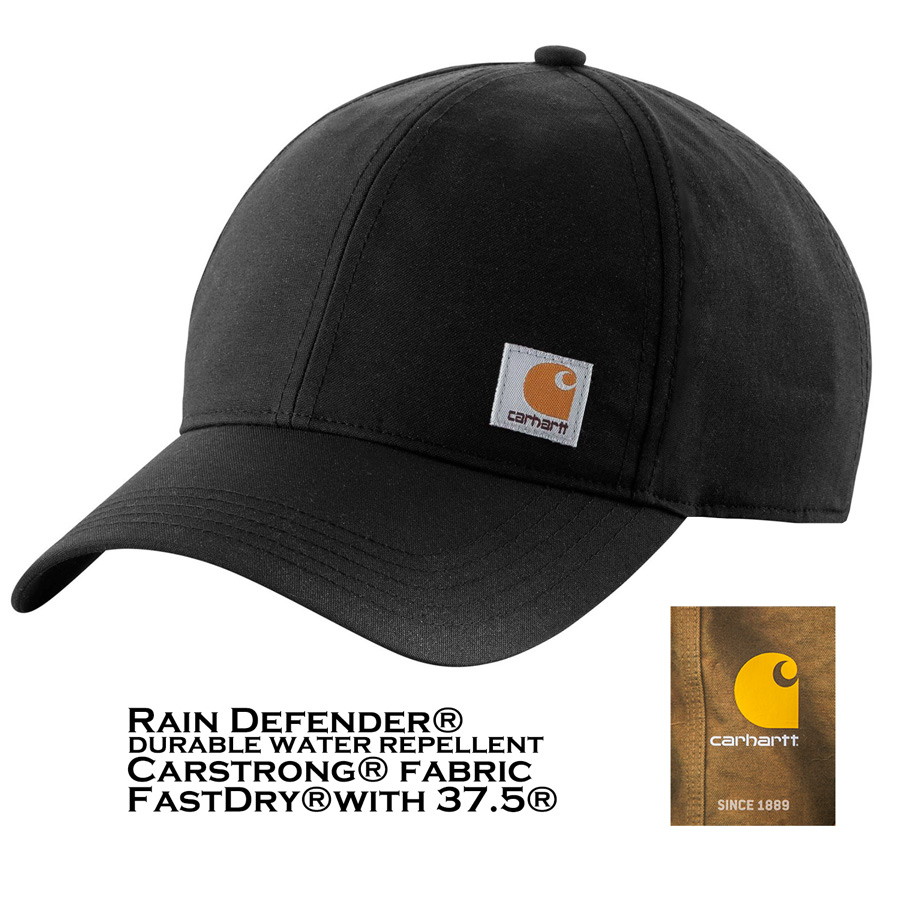 画像1: カーハート レインディフェンダー ロゴ キャップ  ブラック/Carhartt RAIN DEFENDER® Logo Cap (Black) (1)