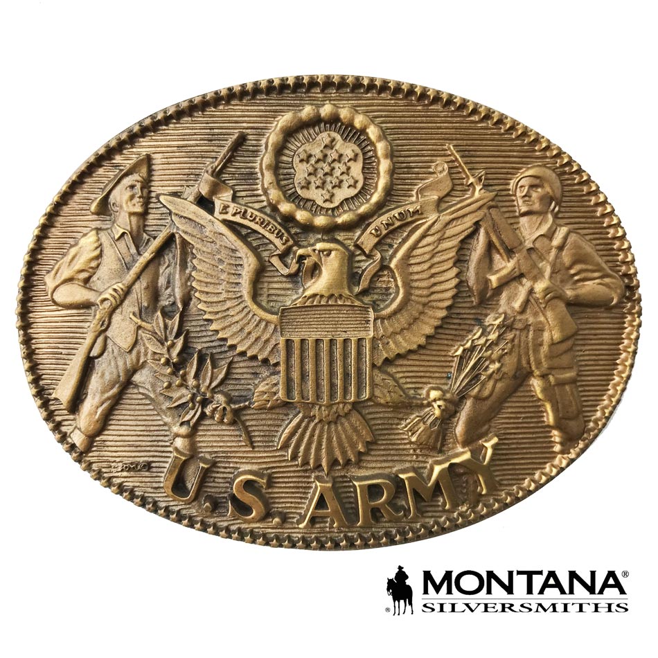 画像1: モンタナシルバースミス ベルト バックル U.S アーミー/Montana Silversmiths Belt Buckle U.S.ARMY (1)