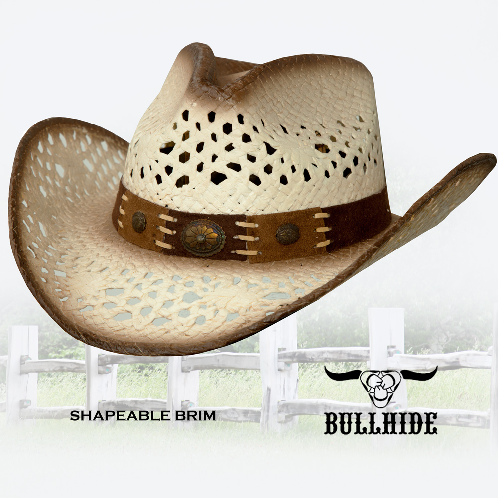 ブルハイド ウエスタン カウボーイ ストローハット ピュアー カントリー ナチュラル・ブラウン/Bullhide Straw Cowboy Hat PURE COUNTRY(White)
