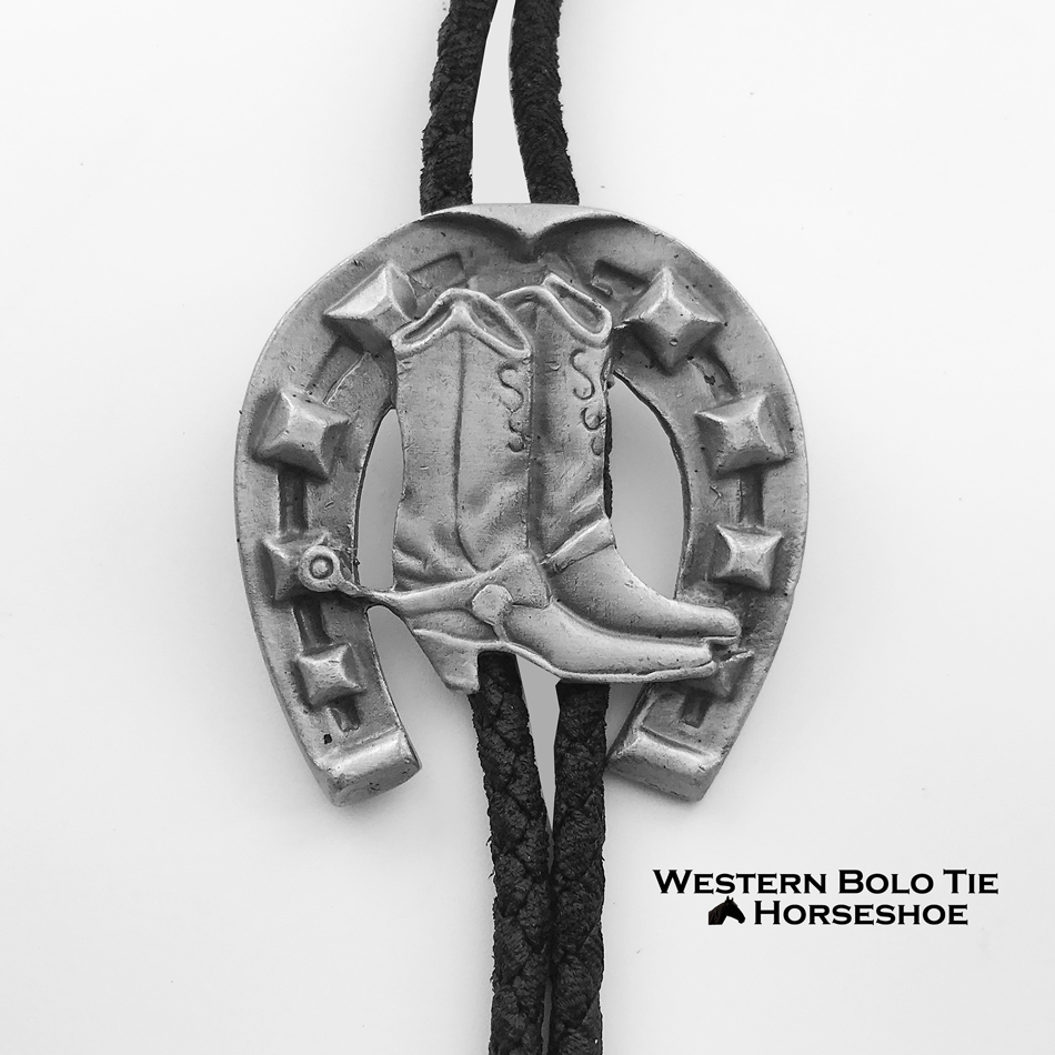 画像1: ウエスタン ボロタイ ホースシュー・ウエスタンブーツ/Western Bolo Tie (1)