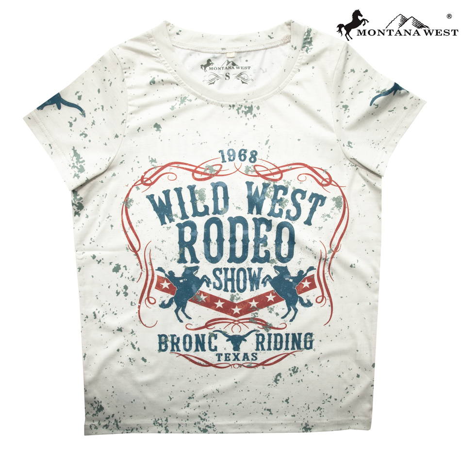 画像1: モンタナウエスト ワイルドウエストロデオ レディース ウエスタン 半袖Tシャツ/Montana West Wild West Rodeo Show Short Sleeve T-shirt(Women's) (1)