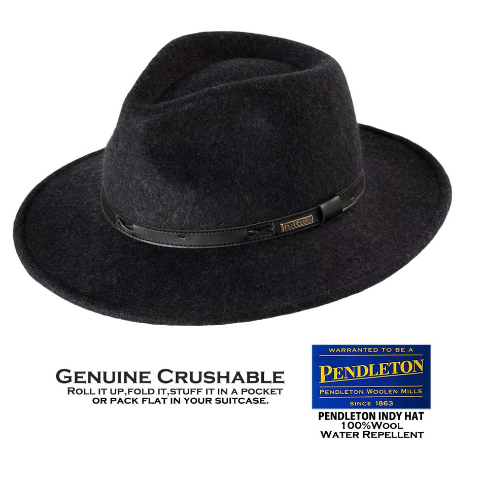 画像1: ペンドルトン インディ ハット(チャコール)/Pendleton Indy Hat(Charcoal Mix) (1)